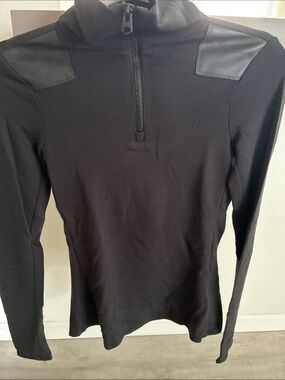 G-Star Black Long Sleeve Quarter-Zip Top with Shoulder Panels
